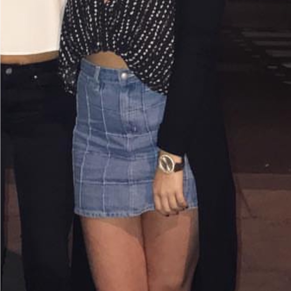 Forever 21 denim mini skirt with square detailing